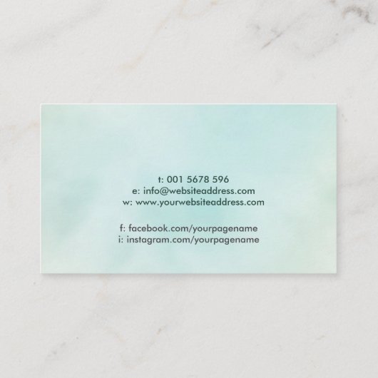 Animal Reiki - Energie Healing - Waterverf Art Visitekaartje (Achterkant)