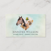 Animal Reiki - Energie Healing - Waterverf Art Visitekaartje (Voorkant)