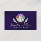 Animal Reiki Healing Waterverf Kunst Visitekaartje (Voorkant)