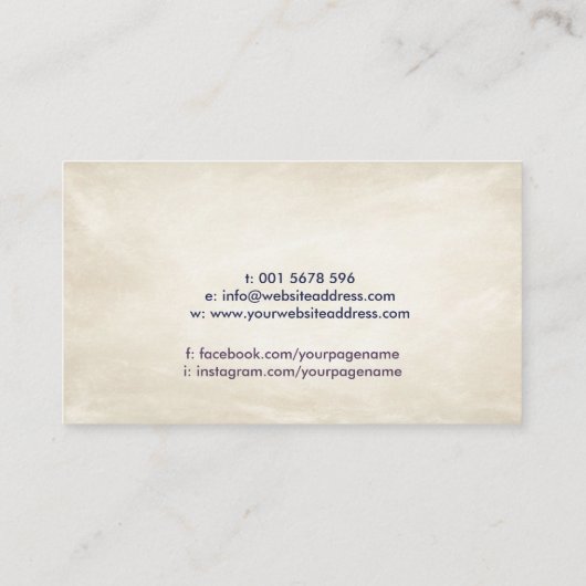 Animal Reiki Healing Waterverf Kunst Visitekaartje (Achterkant)