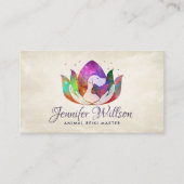 Animal Reiki Healing Waterverf Kunst Visitekaartje (Voorkant)