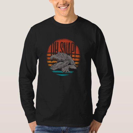 Animal Reptilian Alligator Illustration Oh Snap T-shirt (Voorkant)