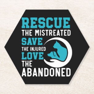 Animal Rescue Animal Rights Animal Kartonnen Onderzetters
