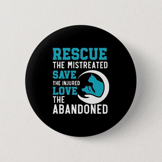 Animal Rescue Animal Rights Animal Ronde Button 5,7 Cm (Voorkant)