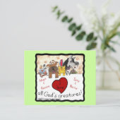 Animal Rescue-Ik hou van alle schepselen van God Briefkaart (Staand voorkant)