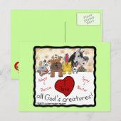 Animal Rescue-Ik hou van alle schepselen van God Briefkaart (Voorkant / Achterkant)