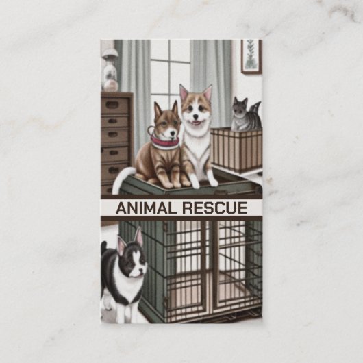 Animal Rescue Kat en Hond Visitekaartje (Voorkant)