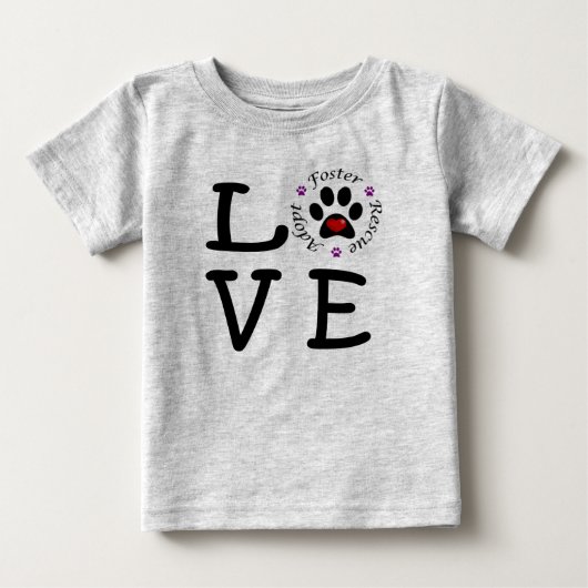 Animal Rescue Love Baby Fine Jersey T-Shirt (Voorkant)