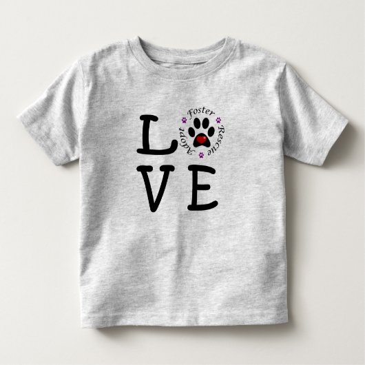 Animal Rescue Love Toddler Fine Jersey T-Shirt (Voorkant)