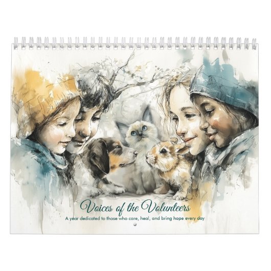 Animal Rescue Volunteers Watercolor Art Kalender (Hoes)