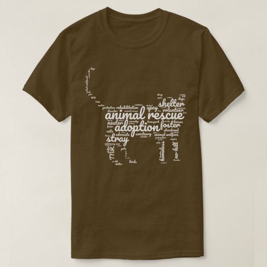 Animal Rescue WordCloud T-shirt (Design voorkant)