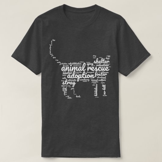 Animal Rescue WordCloud T-shirt (Design voorkant)