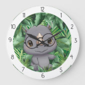 animal  rhino grote klok (Voorkant)