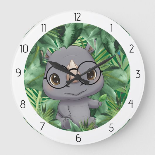 animal  rhino grote klok (Voorkant)