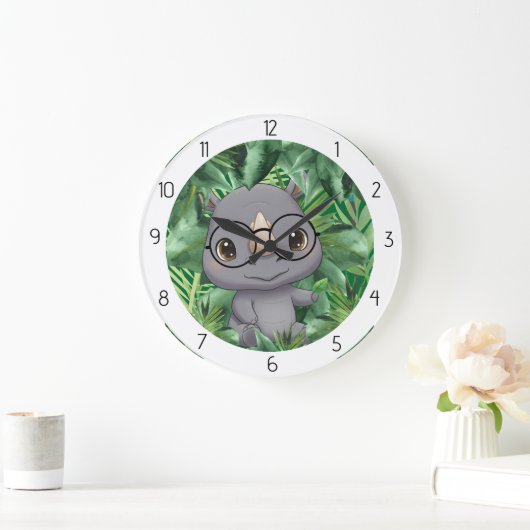 animal  rhino grote klok (Huis)