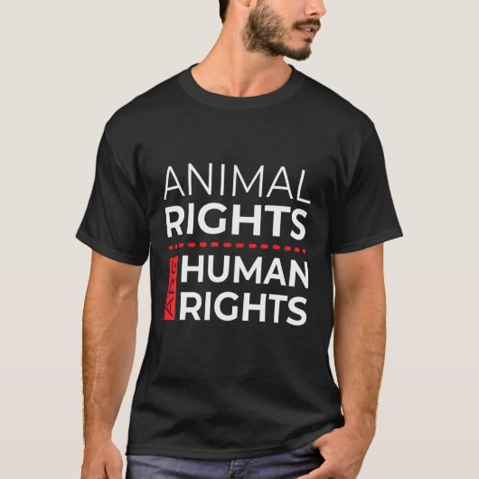 Animal Rights are Human rights T-shirt (Voorkant)