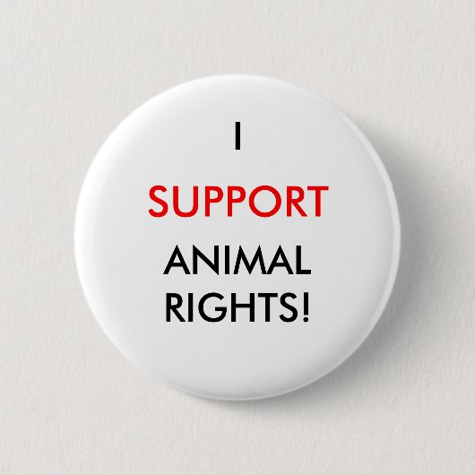 Animal Rights Button, White Ronde Button 5,7 Cm (Voorkant)