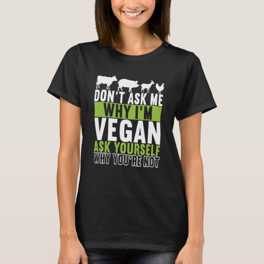 Animal Rights Vegan Vegetarian  6 T-shirt (Voorkant)