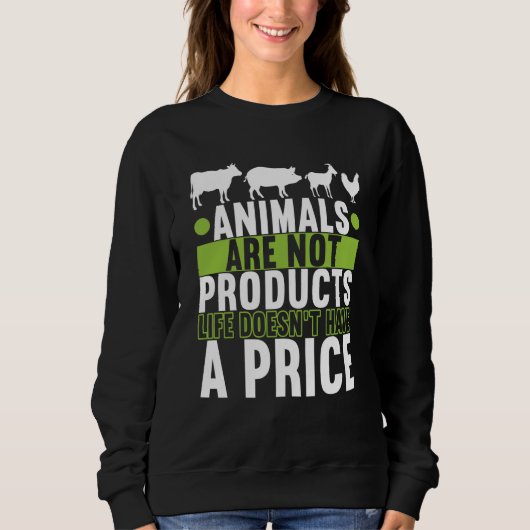 Animal Rights Vegan Vegetarian Trui (Voorkant)