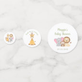 Animal Safari Baby shower Confetti (Achterkanten)