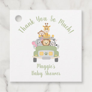 Animal Safari Baby shower Dank u Bedankjes Labels