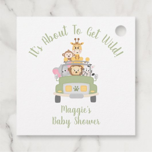 Animal Safari Baby shower Dank u Bedankjes Labels (Achterkant)