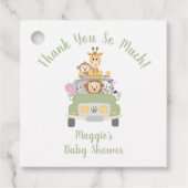 Animal Safari Baby shower Dank u Bedankjes Labels (Voorkant)