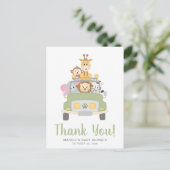 Animal Safari Baby shower Dank u Briefkaart (Staand voorkant)