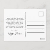 Animal Safari Baby shower Dank u Briefkaart (Achterkant)