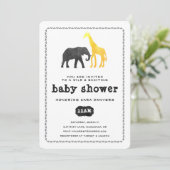 Animal Safari Baby shower Invitation Kaart (Staand voorkant)