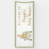Animal Safari Cute Baby shower Welcome Spandoek (Verticaal)