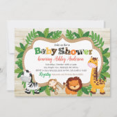 Animal Safari Oerwoud Baby shower Kaart (Voorkant)