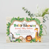 Animal Safari Oerwoud Baby shower Kaart (Staand voorkant)