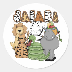 Animal Safari Ronde Sticker