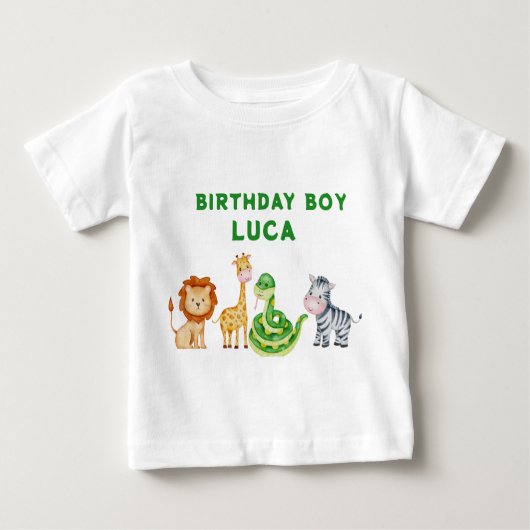 Animal Safari Verjaardag T-shirt (Voorkant)