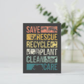 Animal Save Earth Turtle Climate Change Recyclen Briefkaart (Staand voorkant)