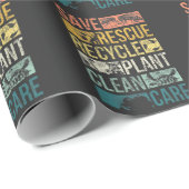 Animal Save Earth Turtle Climate Change Recyclen Cadeaupapier (Rol Hoek)