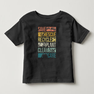 Animal Save Earth Turtle Climate Change Recyclen Kinder Shirts