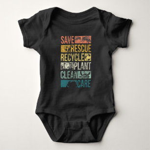 Animal Save Earth Turtle Climate Change Recyclen Romper
