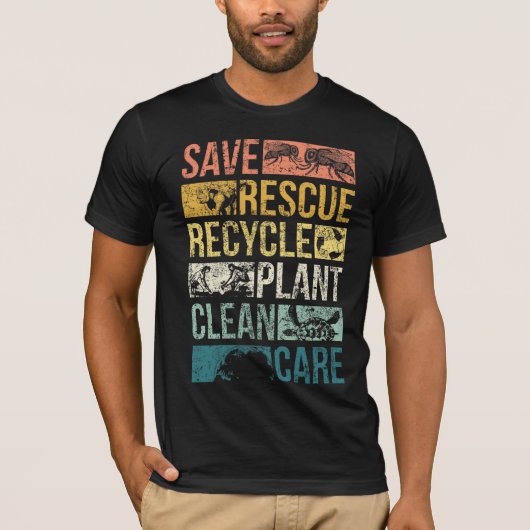 Animal Save Earth Turtle Climate Change Recyclen T-shirt (Voorkant)