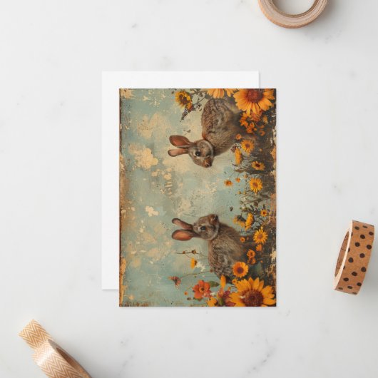 Animal Scenes Kaart Notitiekaartje (Voorkant / Achterkant in situ)