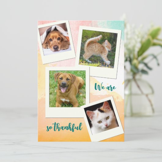 Animal Shelter Adoption Thank You Photo Card Kaart (Staand voorkant)