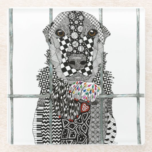 Animal Shelter Dog Glass Onderzetter (Voorkant)