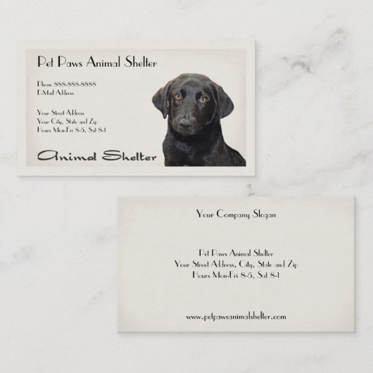 Animal Shelter Hospital Visitekaartje (Voorkant / Achterkant)