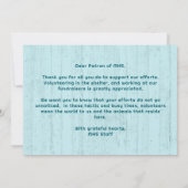 Animal Shelter Thank You Photo Template Wood Card Kaart (Achterkant)