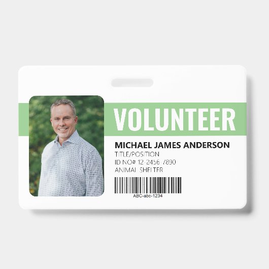 Animal Shelter Volunteer ID Badge (Voorzijde)