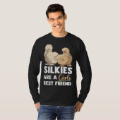 Animal Silkie Chicken Mom Silky Chicken Farmer T-shirt (Voorkant volledig)