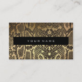 Animal Skin Black Gold Python Vip Mode Stylist Visitekaartje (Voorkant)