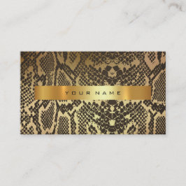 Animal Skin Black Gold Python Vip Mode Stylist Visitekaartje