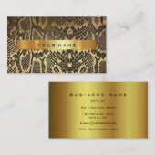 Animal Skin Black Gold Python Vip Mode Stylist Visitekaartje (Voorkant / Achterkant)
